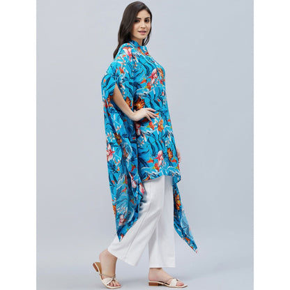 First Resort by Ramola Bachchan Blue Tropical Print Tunic