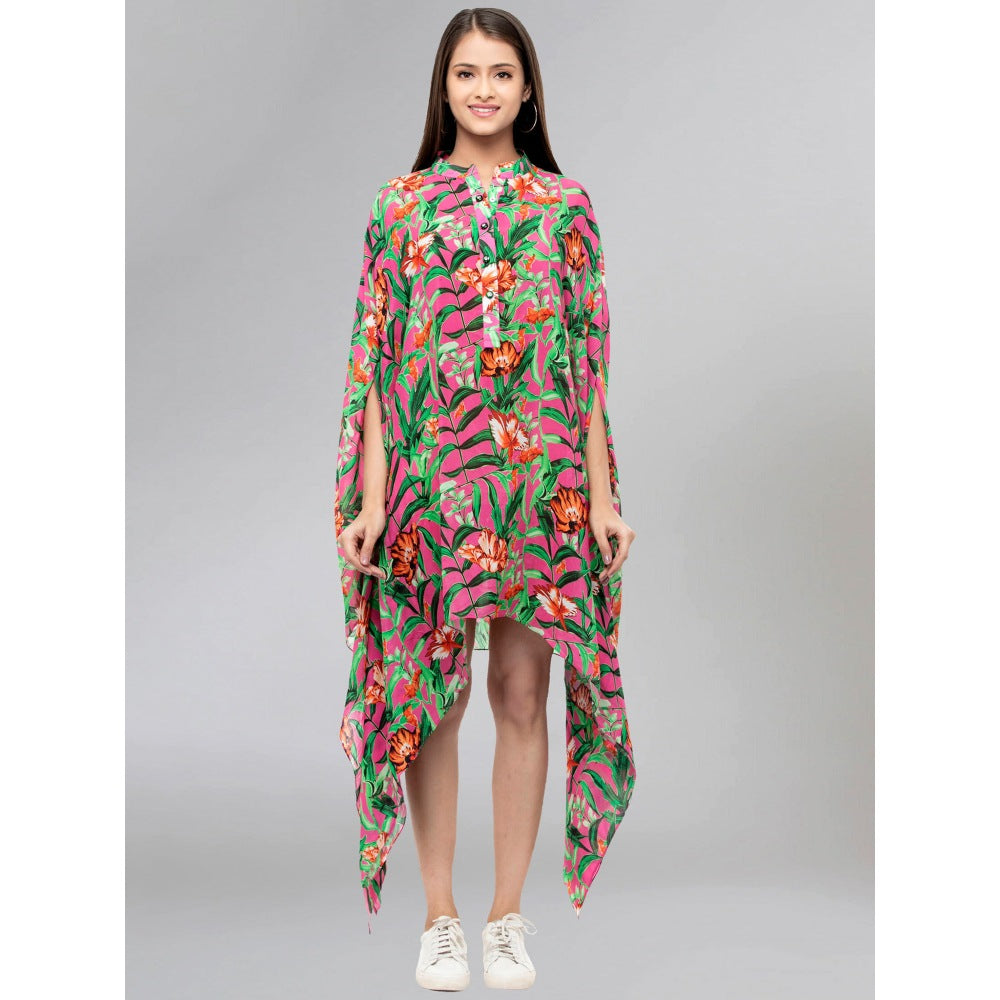 First Resort by Ramola Bachchan Pink Tropical Print Tunic