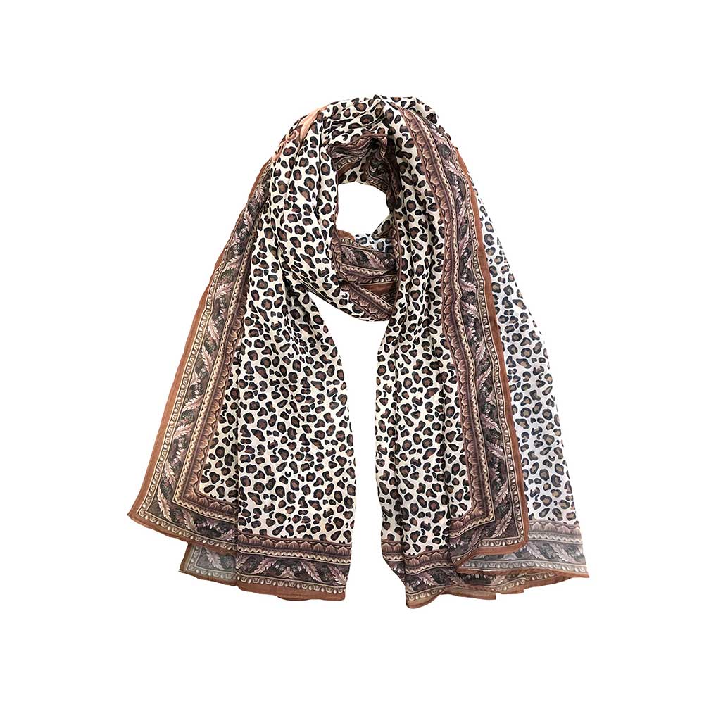 First Resort by Ramola Bachchan Brown Leopard Print Stole