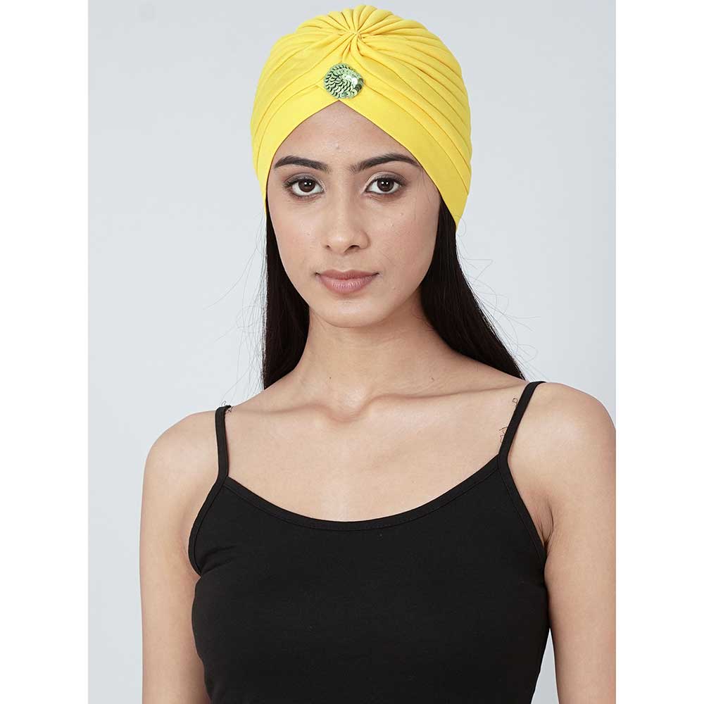 First Resort by Ramola Bachchan Yellow Turban