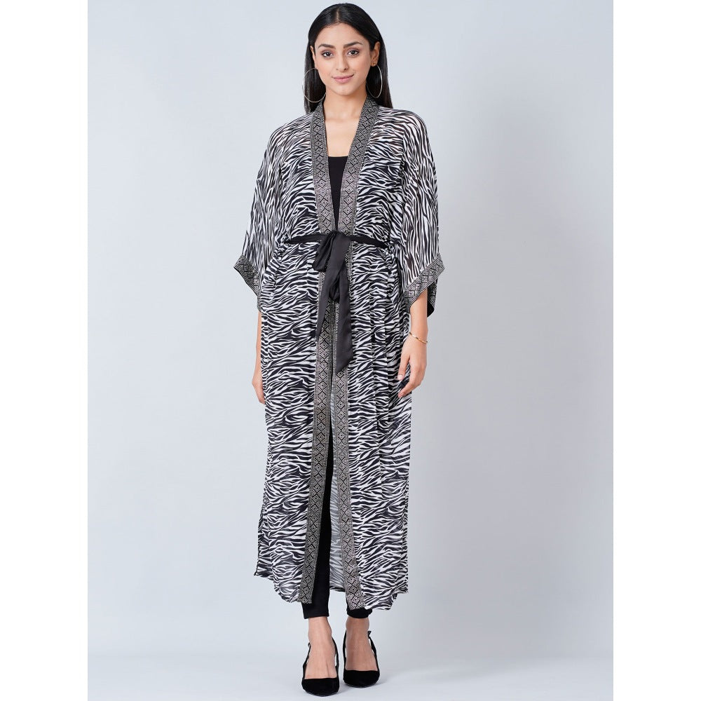 First Resort by Ramola Bachchan Grey Zebra Print Cover-Up (Set of 2)