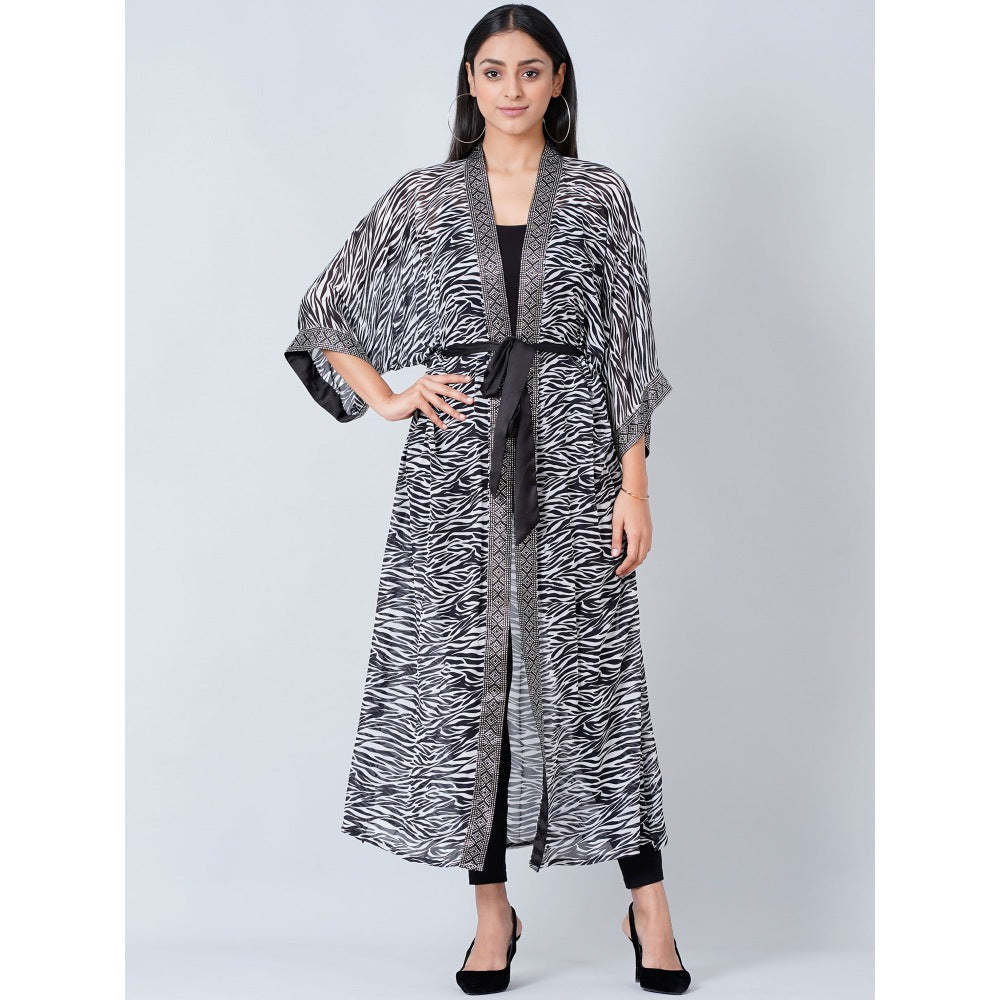 First Resort by Ramola Bachchan Grey Zebra Print Cover-Up (Set of 2)