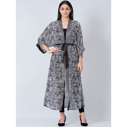 First Resort by Ramola Bachchan Grey Zebra Print Cover-Up (Set of 2)