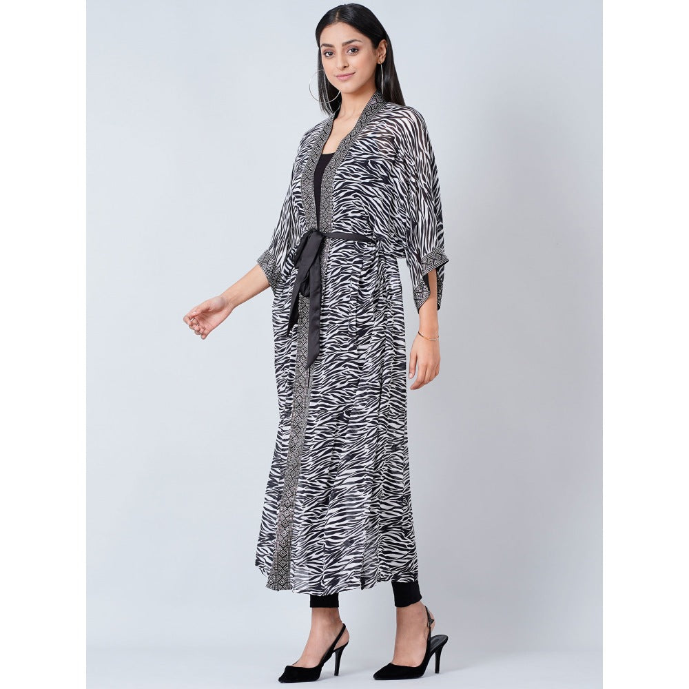 First Resort by Ramola Bachchan Grey Zebra Print Cover-Up (Set of 2)