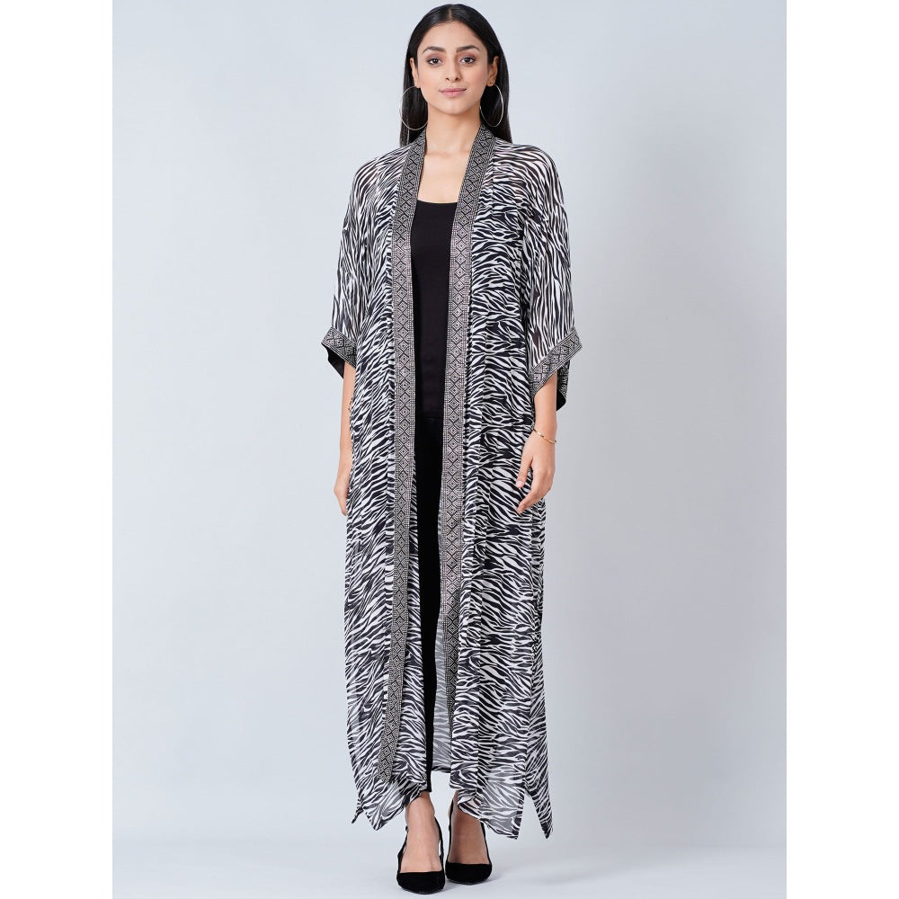 First Resort by Ramola Bachchan Grey Zebra Print Cover-Up (Set of 2)