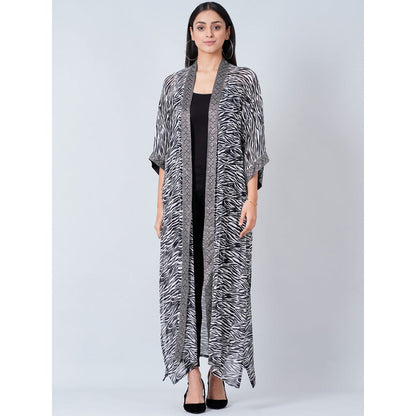 First Resort by Ramola Bachchan Grey Zebra Print Cover-Up (Set of 2)