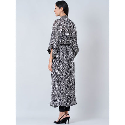 First Resort by Ramola Bachchan Grey Zebra Print Cover-Up (Set of 2)