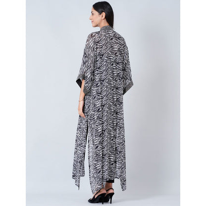First Resort by Ramola Bachchan Grey Zebra Print Cover-Up (Set of 2)