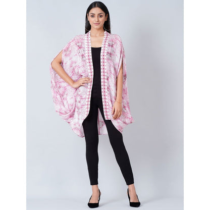 First Resort by Ramola Bachchan Pink Animal Print Cape