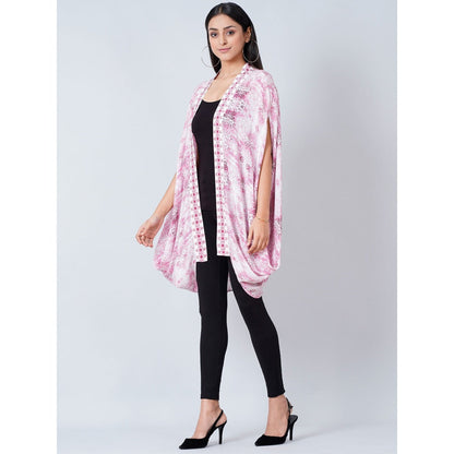First Resort by Ramola Bachchan Pink Animal Print Cape