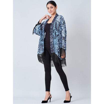 First Resort by Ramola Bachchan Blue Animal Print Kimono