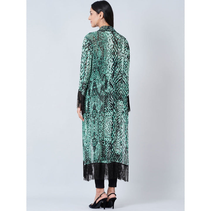 First Resort by Ramola Bachchan Green Animal Print Long Kimono (Set of 2)