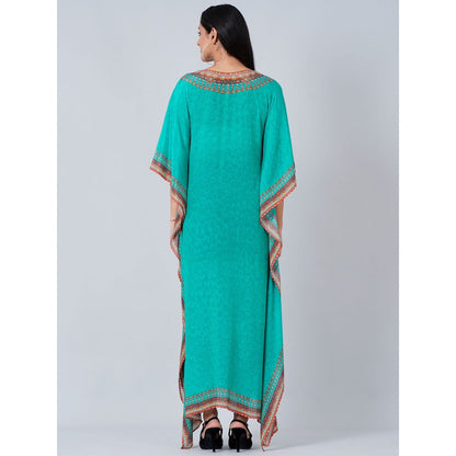 First Resort by Ramola Bachchan Turquoise Pearl Full Length Kaftan