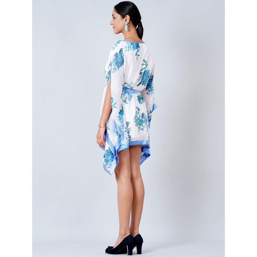 First Resort by Ramola Bachchan White Floral Kaftan Tunic