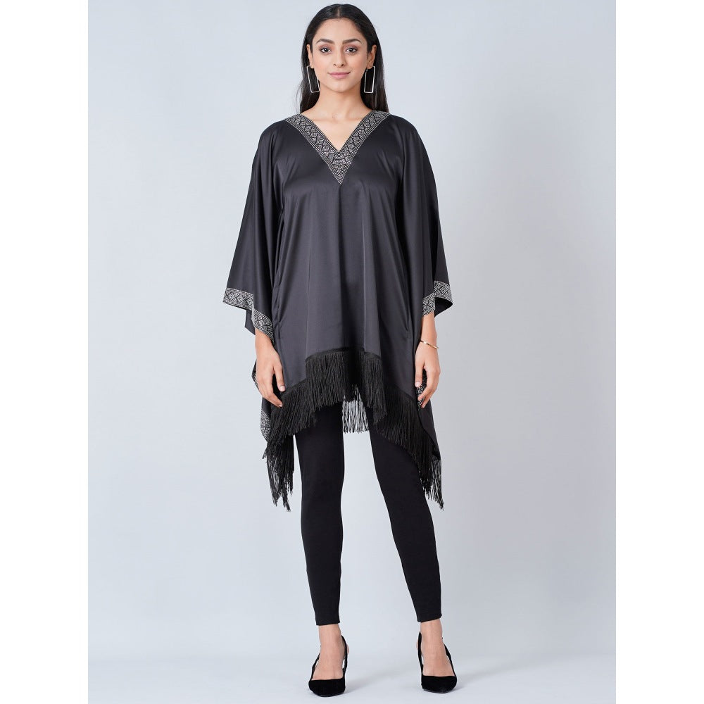 First Resort by Ramola Bachchan Black Embellished Kaftan Tunic