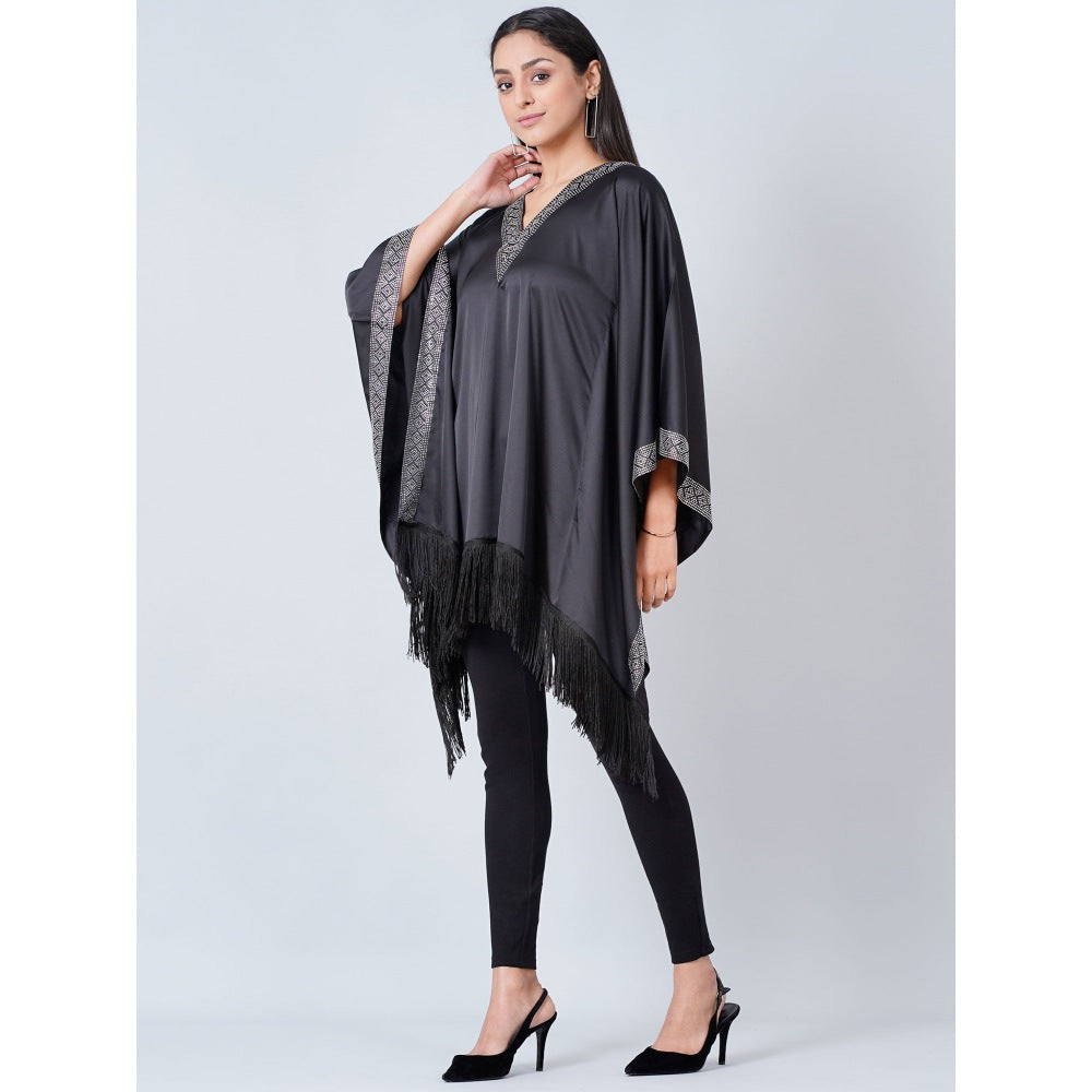 First Resort by Ramola Bachchan Black Embellished Kaftan Tunic