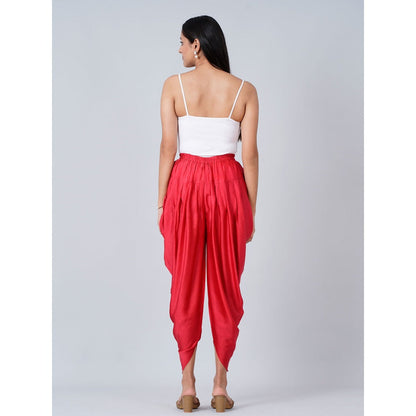 First Resort by Ramola Bachchan Red Dhoti Pants