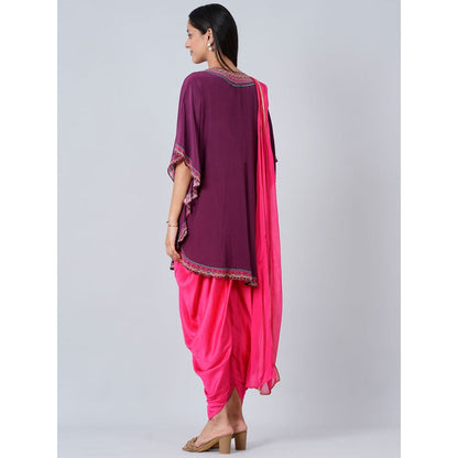 First Resort by Ramola Bachchan Silk Embellished Tunic with Dhoti Pants and Dupatta (Set of 3)
