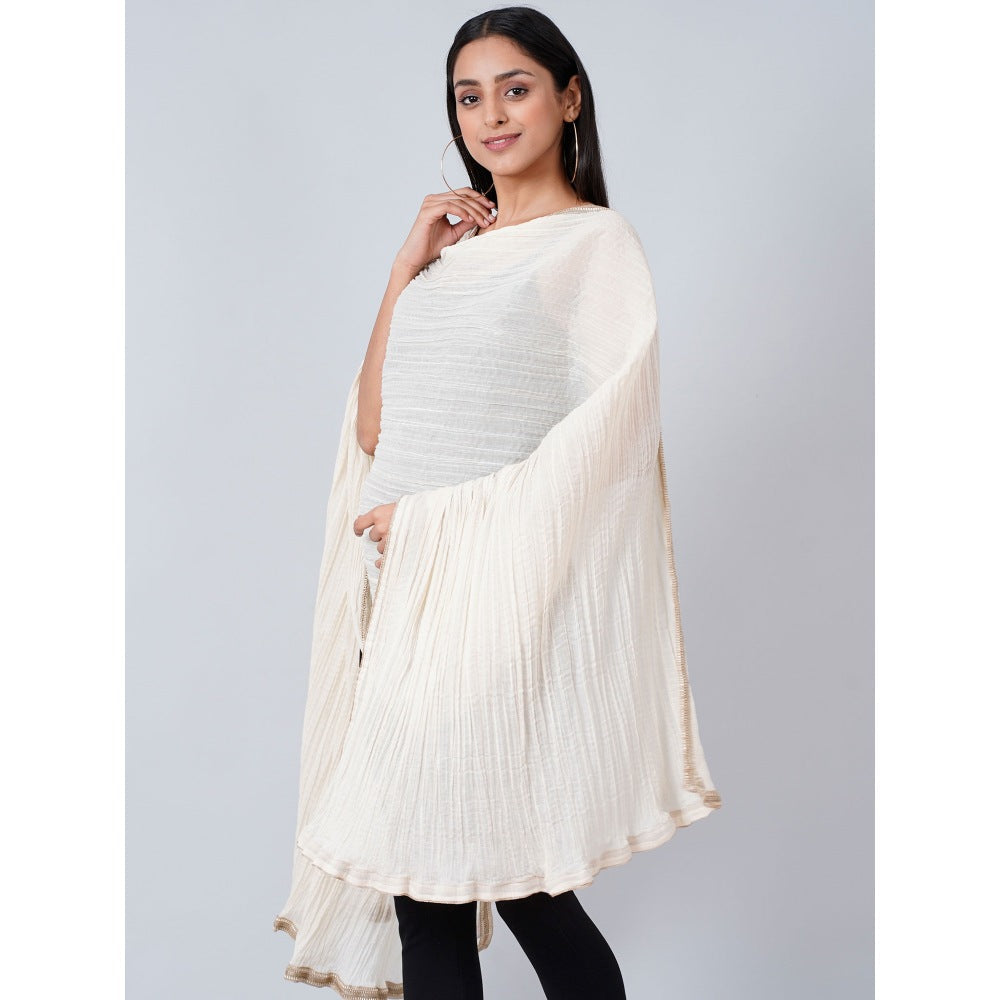First Resort by Ramola Bachchan Ivory Gota-Patti Sharara Suit (Set of 3)