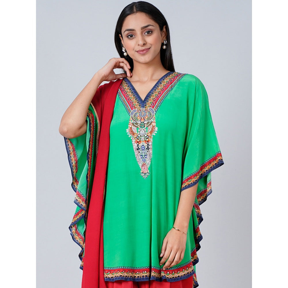 First Resort by Ramola Bachchan Green Embellished Tunic