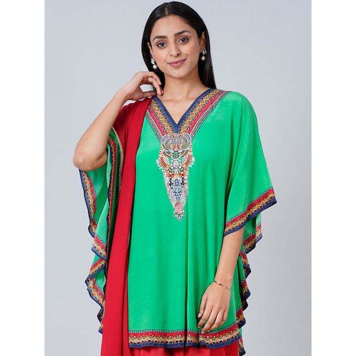 First Resort by Ramola Bachchan Green Embellished Tunic