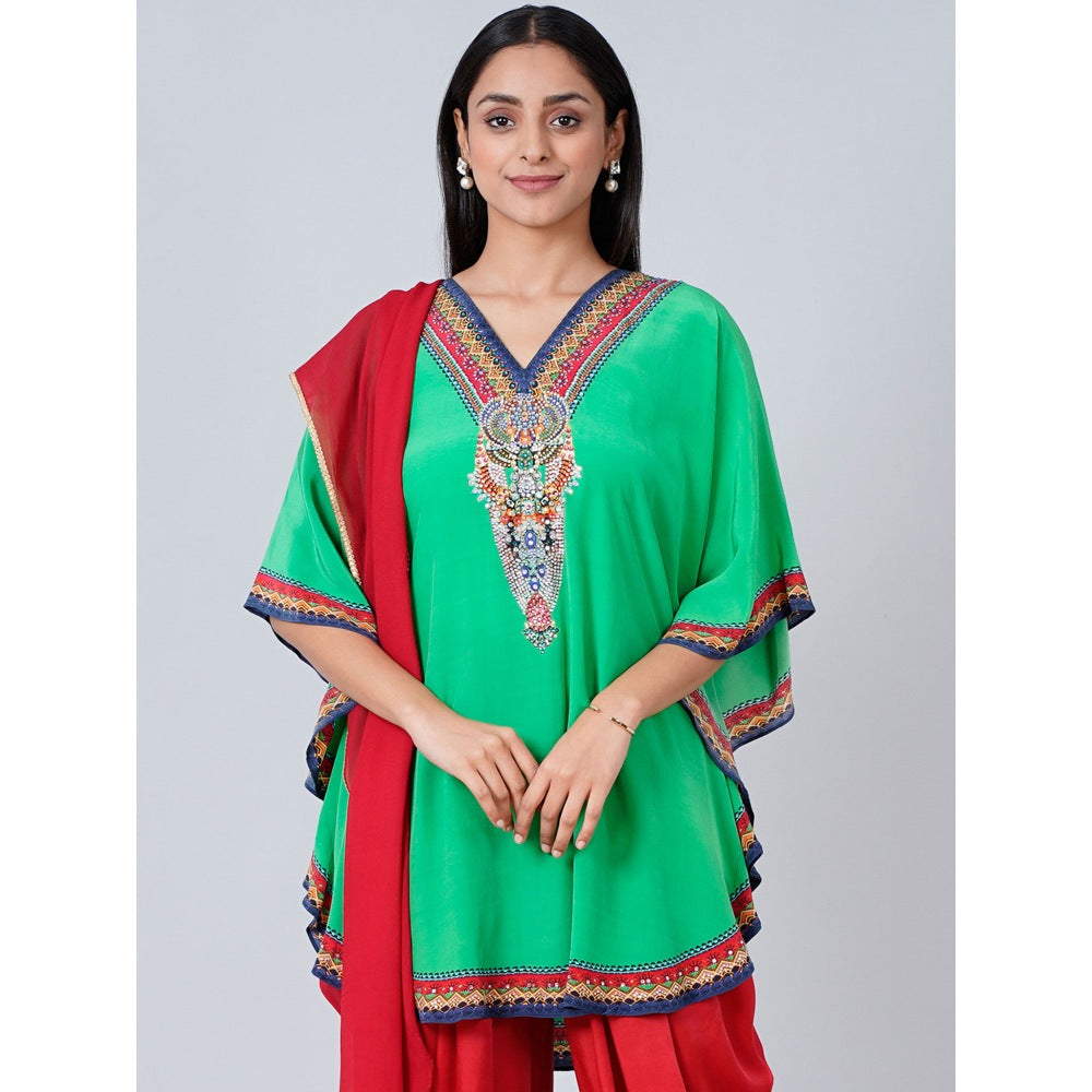 First Resort by Ramola Bachchan Green Embellished Tunic