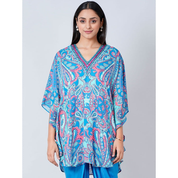 First Resort by Ramola Bachchan Hot Pink and Blue Paisley Tunic