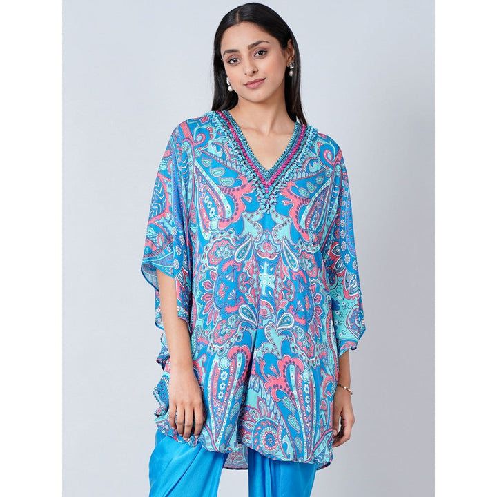 First Resort by Ramola Bachchan Hot Pink and Blue Paisley Tunic