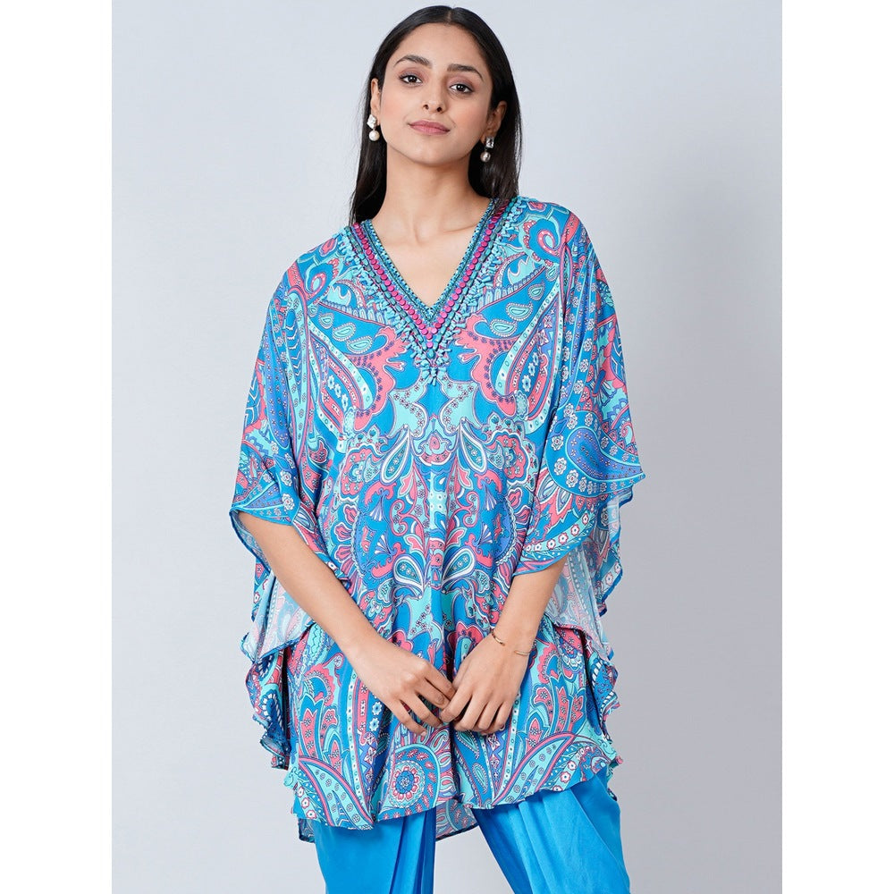 First Resort by Ramola Bachchan Hot Pink and Blue Paisley Tunic