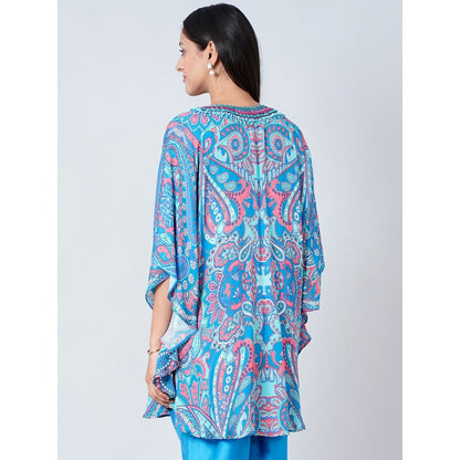 First Resort by Ramola Bachchan Hot Pink and Blue Paisley Tunic