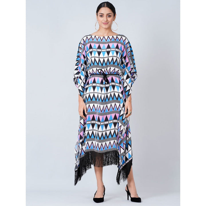 First Resort by Ramola Bachchan Blue and Pink Aztec Poncho Dress (Set of 2)