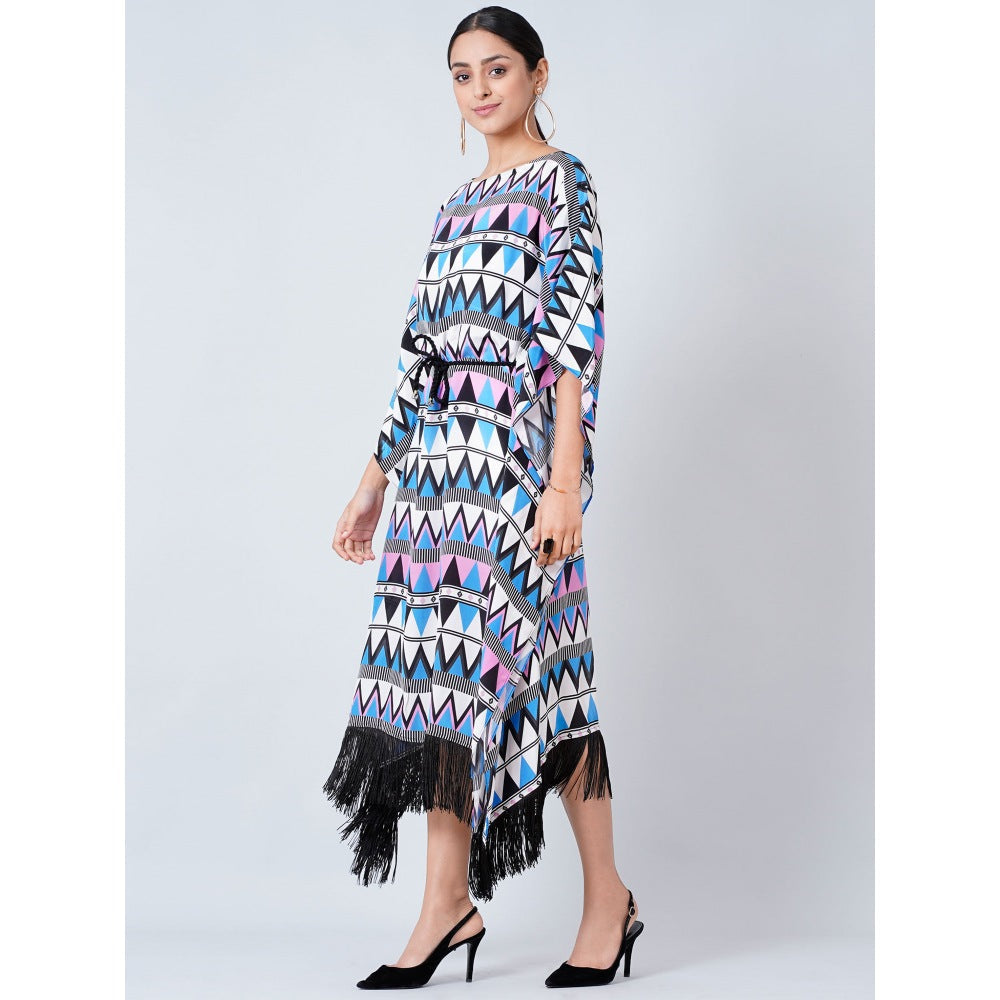 First Resort by Ramola Bachchan Blue and Pink Aztec Poncho Dress (Set of 2)