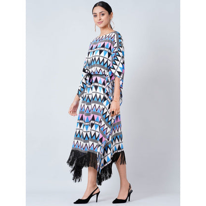 First Resort by Ramola Bachchan Blue and Pink Aztec Poncho Dress (Set of 2)