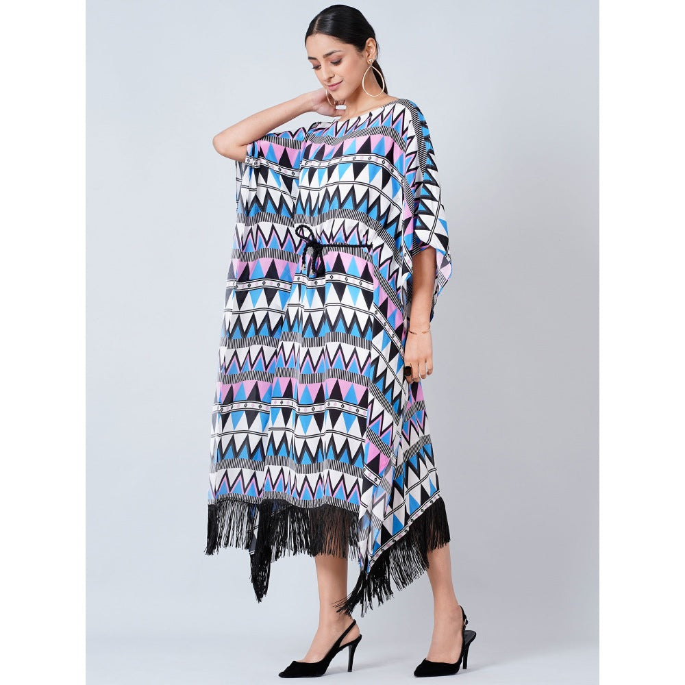 First Resort by Ramola Bachchan Blue and Pink Aztec Poncho Dress (Set of 2)