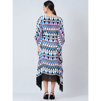 First Resort by Ramola Bachchan Blue and Pink Aztec Poncho Dress (Set of 2)