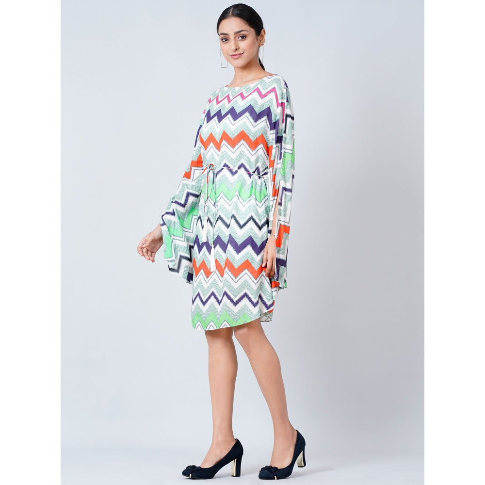 First Resort by Ramola Bachchan Multi-color Chevron Knee Length Dress (Set of 2)