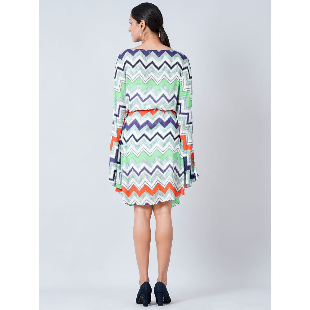 First Resort by Ramola Bachchan Multi-color Chevron Knee Length Dress (Set of 2)