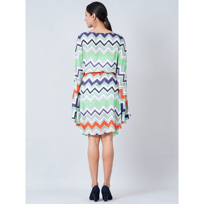 First Resort by Ramola Bachchan Multi-color Chevron Knee Length Dress (Set of 2)