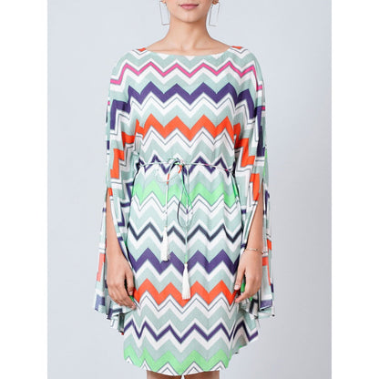 First Resort by Ramola Bachchan Multi-color Chevron Knee Length Dress (Set of 2)