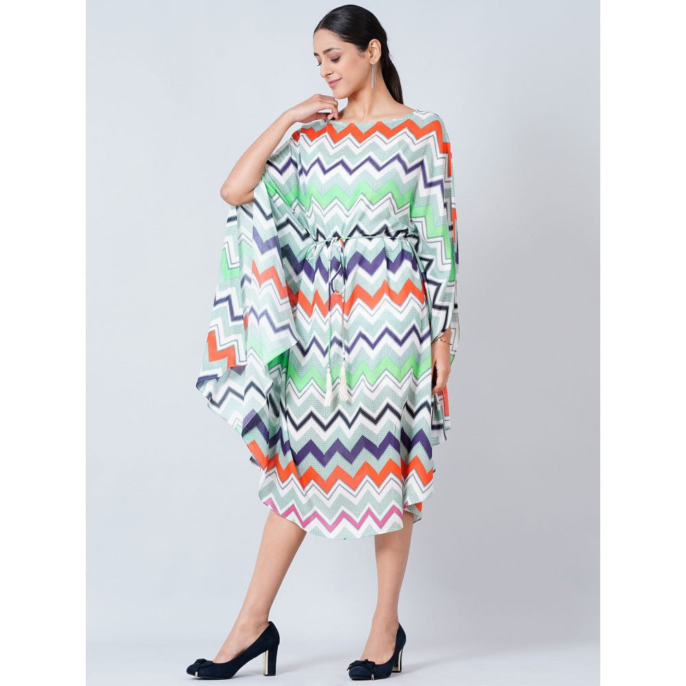 First Resort by Ramola Bachchan Blue and Orange Chevron Long Dress (Set of 2)