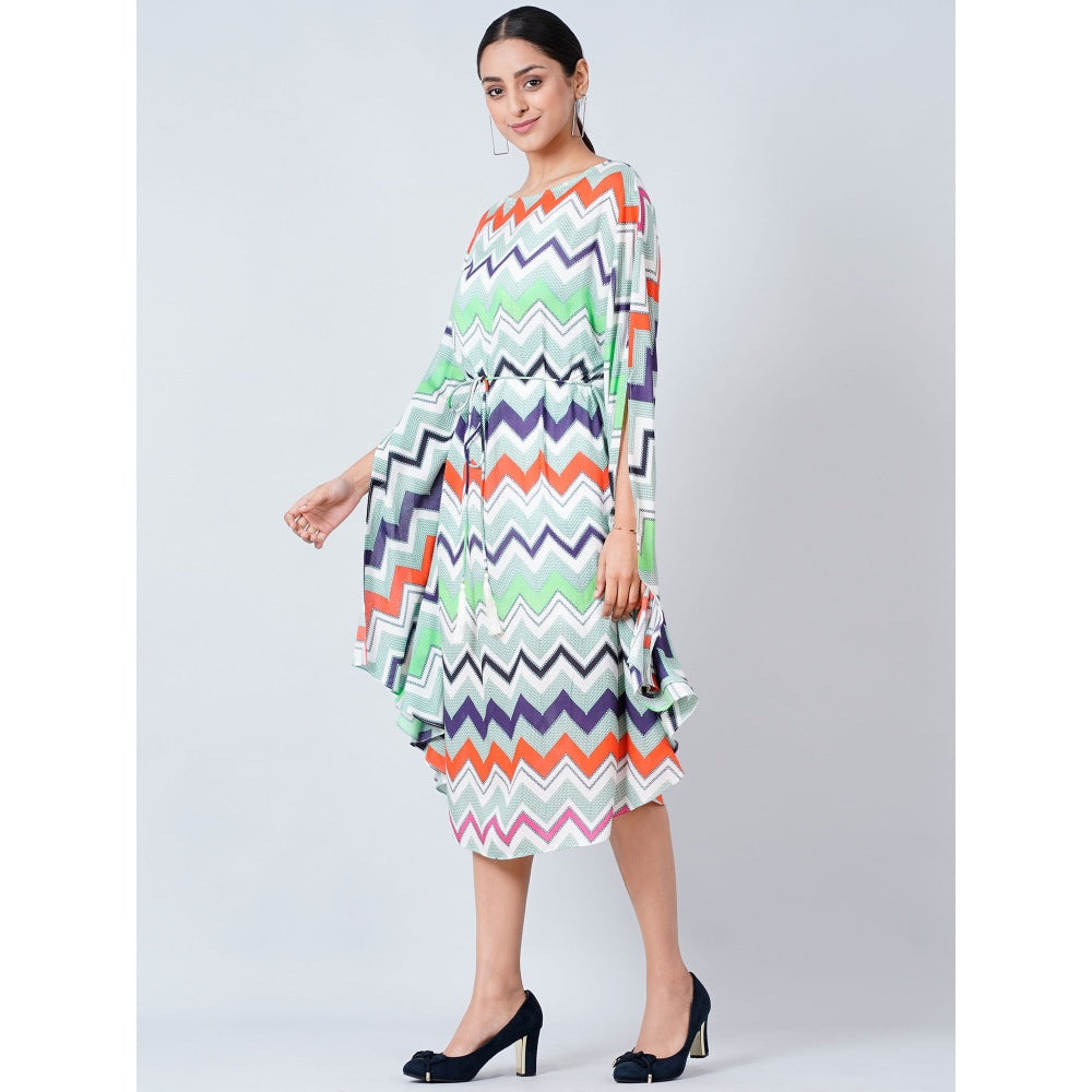 First Resort by Ramola Bachchan Blue and Orange Chevron Long Dress (Set of 2)