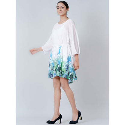 First Resort by Ramola Bachchan White Floral Dress (Set of 2)