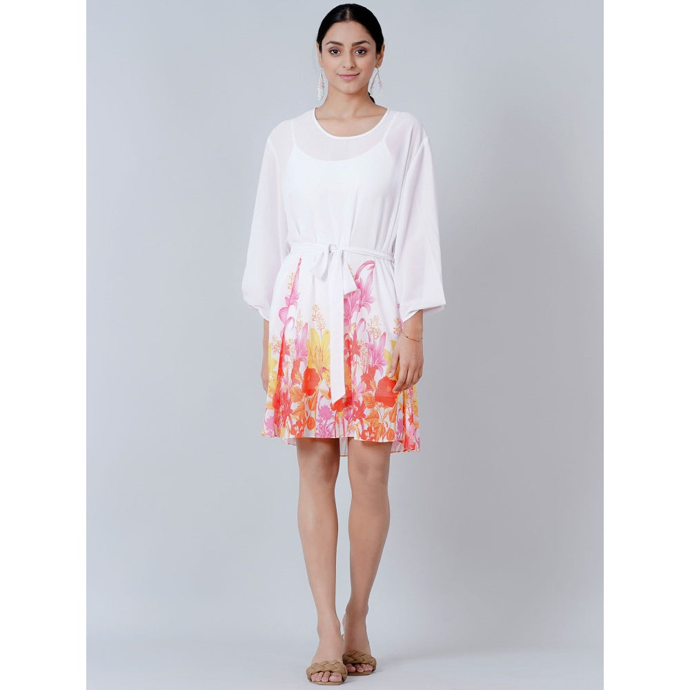First Resort by Ramola Bachchan Pink and Red Floral Dress (Set of 2)