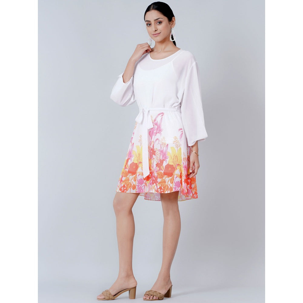First Resort by Ramola Bachchan Pink and Red Floral Dress (Set of 2)