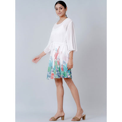 First Resort by Ramola Bachchan Redwood and White Floral Dress (Set of 2)