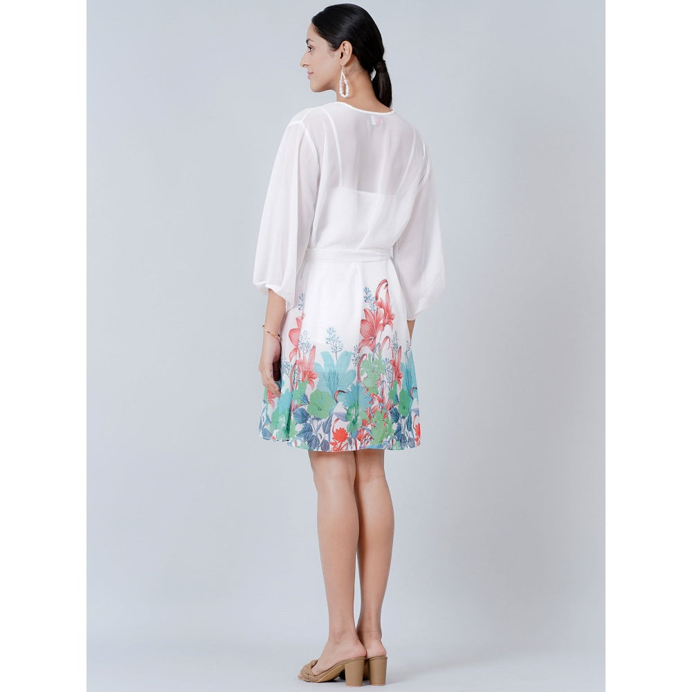 First Resort by Ramola Bachchan Redwood and White Floral Dress (Set of 2)