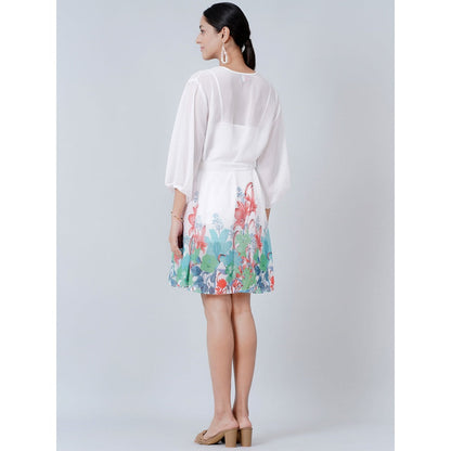 First Resort by Ramola Bachchan Redwood and White Floral Dress (Set of 2)