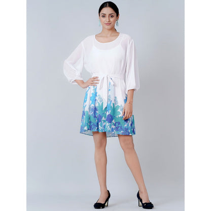 First Resort by Ramola Bachchan White Floral Dress (Set of 2)