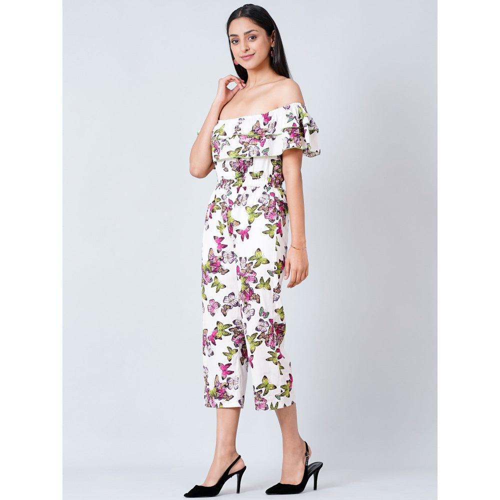 First Resort by Ramola Bachchan White Ruffled Jumpsuit