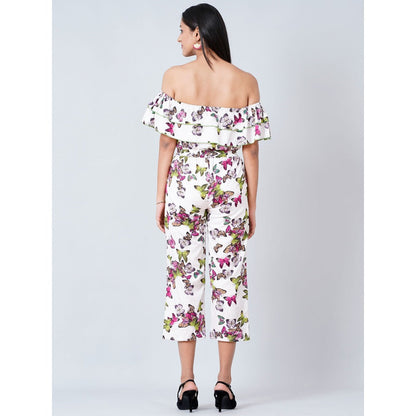 First Resort by Ramola Bachchan White Ruffled Jumpsuit